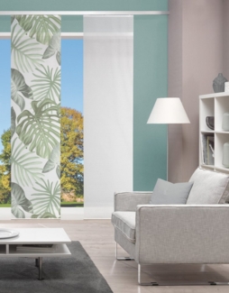 Vision S Schiebegardine SANJA (1 St), Paneelwagen, halbtransparent, Schiebevorhang Bambusoptik, Digitaldruck