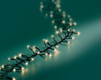 Lumineo LED-Lichterkette Lumineo Lichterkette EXCELLENT TWINKLE 648 LED 10 m warm weiß, schwarz, Indoor/Outdoor, 8 Effekte, 8h-Timer, + 5 Meter Zuleitung