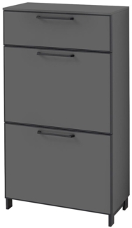 Schuhschrank Utrecht / Unica, Holzwerkstoff, Grau, Schwarz, 60 x 107 x 31 cm