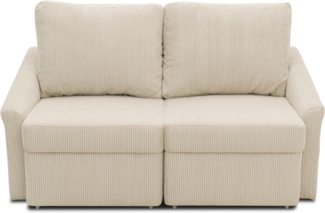 DOMO. collection Sofa Relax Box, 2-Sitzer Couch mit Boxspringfederung und Schlaffunktion, 2er Schlafsofa, Polstergarnitur 168 x 96 x 86 cm (BxTxH), beige