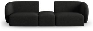 Micadoni Modulares Sofa Shane 2-Sitzer Mitte offen Chenille Schwarz Melange