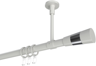 Gardinenstangen-Set Sonette Tanara 480 cm (geteilt in 3 x 160 cm), 1-läufig, 20 mm Ø Weiß