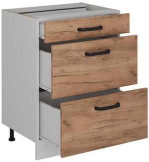 Küchenunterschrank R-Line Goldkraft Eiche 60 cm ohne Arbeitsplatte Vicco