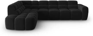 Micadoni Ecksofa Lisa 5-Sitzer Links Samtstoff Schwarz