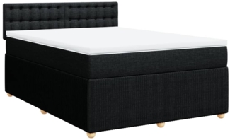 vidaXL Boxspringbett mit Matratze Schwarz 140x190 cm Stoff 3287467