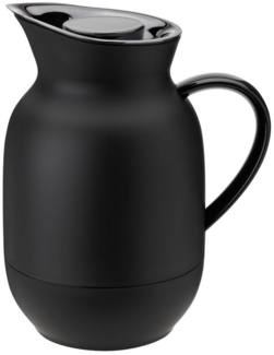 Stelton Isolierkanne Amphora für Kaffee, Kaffeekanne mit Glaseinsatz, Thermokanne, Kunststoff, Soft Black, 1 Liter, 221-1