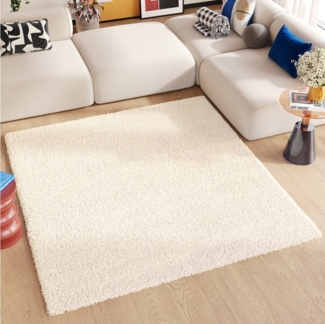 Tapiso Hochflor-Teppich ESSENCE, rund, Höhe: 40 mm, Wohnzimmer, Schlafzimmer, Hochflor, Einfarbig