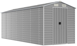 vidaXL Gartenhaus Hellgrau 191 x 555 x 198 cm Verzinkter Stahl 3188247