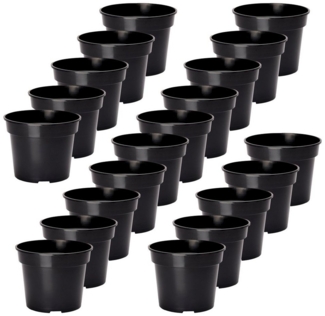 Garronda Blumentopf Blumentopf Kunststoff rund Pflanztopf Kräutertopf Anzuchttopf GD-0025 (20-tlg, 1 St, Set)
