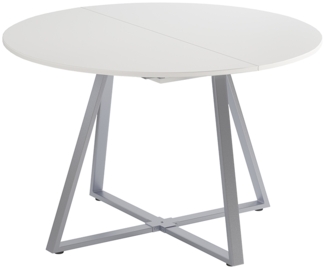 Vicco Esstisch Weiß/Grau 120x120 cm ausziehbar, Loyd