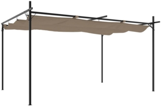 vidaXL Pergola mit Schiebedach Taupe 395x292x230 cm 360118