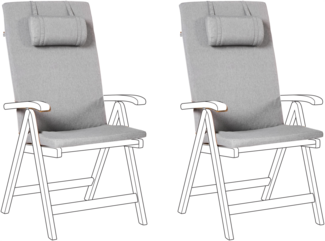 Sitzauflagen 2er Set TOSCANA JAVA AMANTEA PREMIUM 50x70 cm Grau