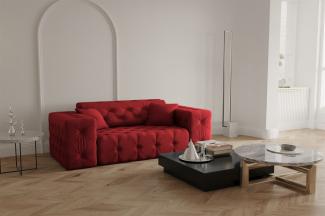 Sofa Designersofa CHANTAL 2-Sitzer in Stoff Opera Velvet Rubinrot