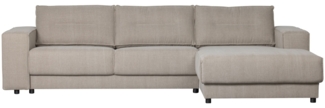 Chaiselongue Randy aus Leinenstoff Rechts, Beige