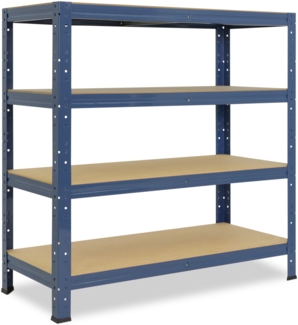 shelfplaza HOME 90x40x30 cm Schwerlastregal in blau mit 4 Böden und 175 kg Traglast pro Boden