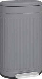 HOMCOM Mülltrennsystem 30L Treteimer mit Deckel Fußpedal herausnehmbarem Inneneimer, für Wohnzimmer, Büro, Grau, 36,5 x 31,2 x 60,8 cm