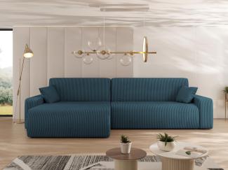 Ecksofa Pixalo L Cord Maxi mit Bettkasten und Schlaffunktion (Farbe: Poso 05)