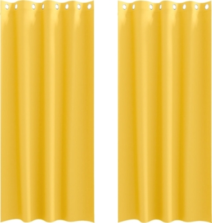 vidaXL Vorhänge mit Vorhängen 2 pcs Senfgelb Polyester 4107396