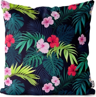 VOID Kissenbezug, (1 Stück), Urwald Dschungel Muster blume hibiskus tropenwald reise safari pflanz