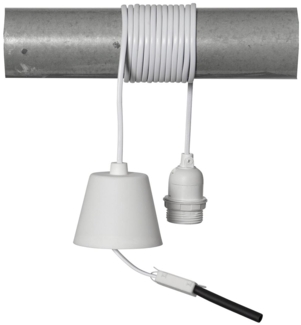Star Trading Lampenfassung E27 ,Basic‘ mit Kabel und Baldachin, weiß, 350cm
