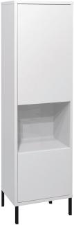 Vitrinenschrank Erna 41x32x147 Kreidegrau matt Lack 14749-Q