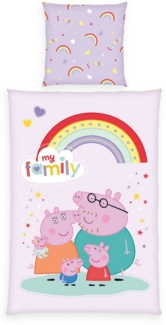 Peppa Pig Wendebettwäsche Peppa Pig, Renforcé, 2 teilig, mit fröhlichem Design