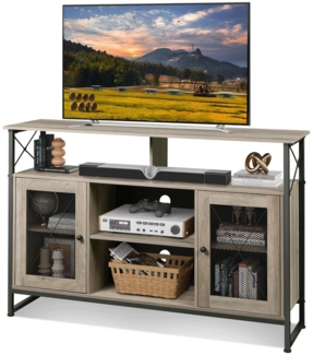 WLIVE Lowboard 128 cm TV Schrank mit Stauraum, TV Board für Fernseher bis zu 55 Zoll (Fernsehtisch mit Türen & Regalen, 1), Sideboard für Wohnzimmer, Esszimmer, Büro