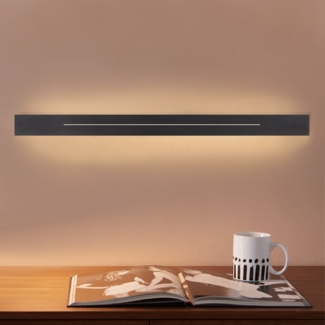 ZMH Wandlampe LED Wandleuchte Innen - Flurlampe Modern 60CM Wohnzimmerlampe 20W Flur Schlafzimmerlampe Schwarz Warmwei? Bettlampe Schlafzimmer Wandbeleuchtung fr Treppenhaus Wohnzimmer Kinderzimmer