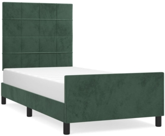 vidaXL Bettgestell mit Kopfteil Dunkelgrün 100x200 cm Samt [3125742]