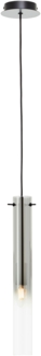 Brilliant Lampe Glasini Pendelleuchte 1flg schwarz matt/rauchglas Aluminium/Kunststoff schwarz 1x C35, E14, 25 W