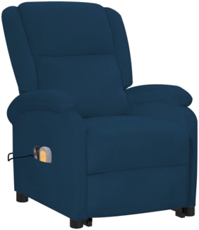 vidaXL Massagesessel mit Aufstehhilfe Blau Samt