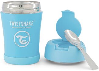 Twistshake 350 ml Thermobehälter für Babys und Kinder – Inklusive Löffel, Blau