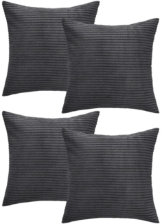 Selfitex Dekokissen Breitcord 4er Set, 40x40 cm, inkl. 4 Füllkissen, weicher Cord Bezug, flauschig weich und dekorativ, modische Breit Cord Optik