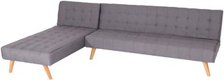 Ecksofa HWC-K38, Sofa Klappsofa, Liegefläche links/rechts, Stoff/Textil Massivholz MVG zertifiziert 256cm ~ hellgrau