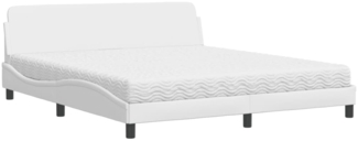 vidaXL Bett mit Matratze "Dover" Weiß 180x200 cm Kunstleder 3208458