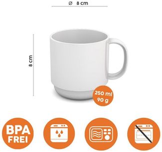 Ornamin Kinderbecher Kleiner/Großer Henkelbecher, Tasse, Kunststoff, Bisphenol-A-frei, Stapelbar