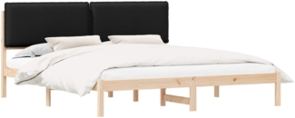 vidaXL Bettgestell mit gepolstertem Kopfteil Schwarz 180x200 cm 877821