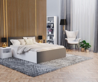 FDM Stauraumbett Bettgestell Bettrahmen Doppelbett 120x200, 140x200, 160x200, 180x200cm (MADE IN EU - Elternbett Doppelbett Gästebett Bett, optional mit Matratze + inklusive Lattenrost), Metallrahmen mit hydraulischer Klappfunktion