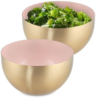 2 x Salatschüssel Edelstahl rosa-gold