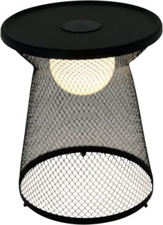LECO Solarlampe / Solartisch LUNA mit LED-Beleuchtung, Stahl anthrazit, Kunststoff schwarz, 36x43 cm