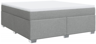 vidaXL Boxspringbett mit Matratze Hellgrau 180x200 cm Stoff 3285151