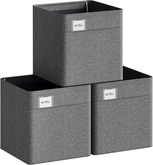 Woltu Aufbewahrungsbox (3 St), mit Griffen, Stoffbox Aufbewahrung, Regal Einsatz, Dunkelgrau