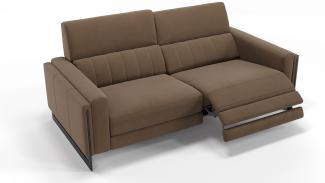 Sofanella 2-Sitzer MARA Stoffsofa Stoffcouch Designercouch in Hellbraun