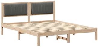 vidaXL Bettgestell mit gepolstertem Kopfteil Dunkelgrau 150 x 200 cm 878250