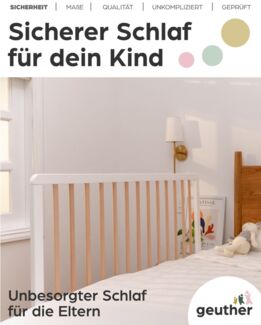 Geuther Bettschutzgitter Bettschutzgitter „Lissi“ – 60 cm hoch, 110 cm lang, auch für Boxspringbetten geeignet