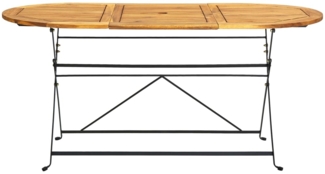 vidaXL Gartentisch 160x85x74 cm Akazie Massivholz Oval 313162