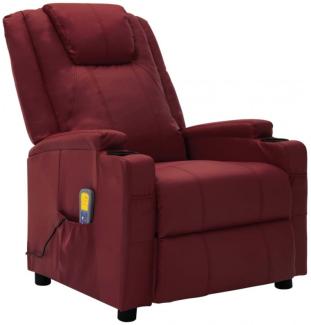 vidaXL Massagesessel Weinrot Kunstleder, Ausstattung: ohne 5V-Adapter [321315]