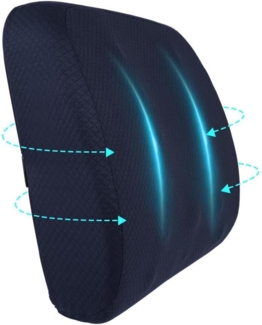 Rückenkissen Lendenwirbelstütze Bürostuhl Auto Zuhause Büro Memory-Schaum Blau