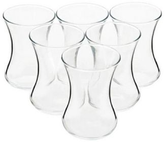 Vefa Grosse türkische Teegläser 130 ml, orientalisches Teeglas 6 Stück