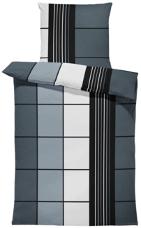 One Home Bettwäsche Motive, Mikrofaser, 4 teilig, Kariert Gestreift Modern, Knitterfrei Weich für Sommer und Winter